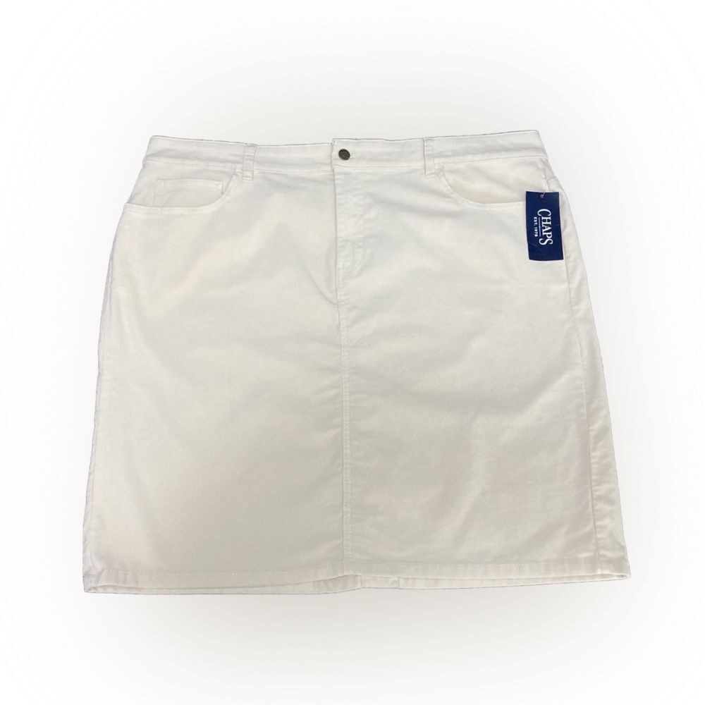 Chaps Skirt Women's 20W Ivory Corduroy Plus Size skirt